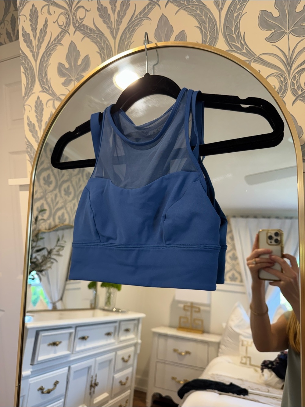 lululemon athletica Blue Mesh-Back Crop Sports Bra